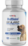 BuffJoint Dog Hip & Joint Supplement Featuring Glucosamine, Chondroitin, MSM, Turmeric, All Natural, Made in USA Dogs