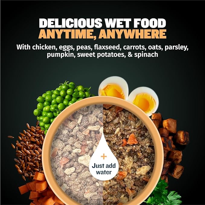 Bully Max Wet Puppy Food - Instant Fresh Dehydrated High Protein Soft Dog Food with Chicken - Healthy Growth for Small & Large Breed Puppies - 4 Dry Dog Food Pounds (Makes 11 lbs. of Wet Food)