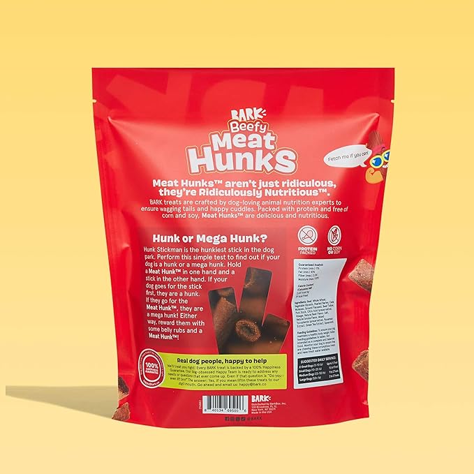Barkbox Beefy Meat Hunks - Savory Beef Recipe with Protein-Packed Goodness, No Corn or Soy - 24oz Bag