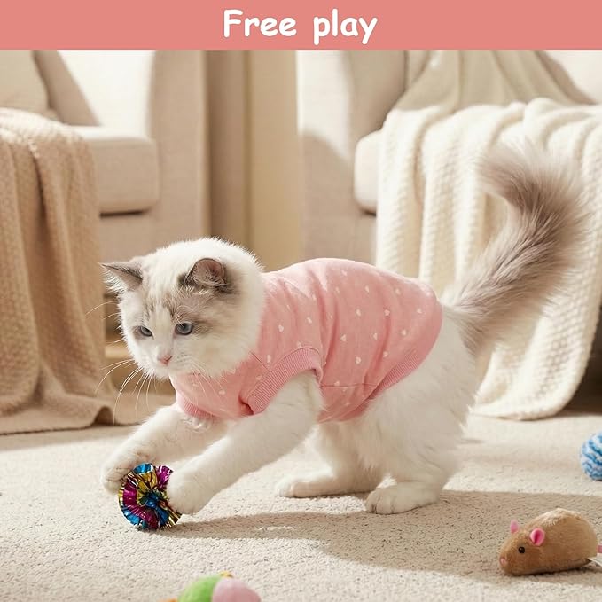 FEimaX Cat Surgery Recovery Suit Cat Onesie for Cats After Surgery Spay Surgical Cone of Shame Alternative Surgical Spay Suit for Female Cat, Post-Surgery or Skin Diseases Protection