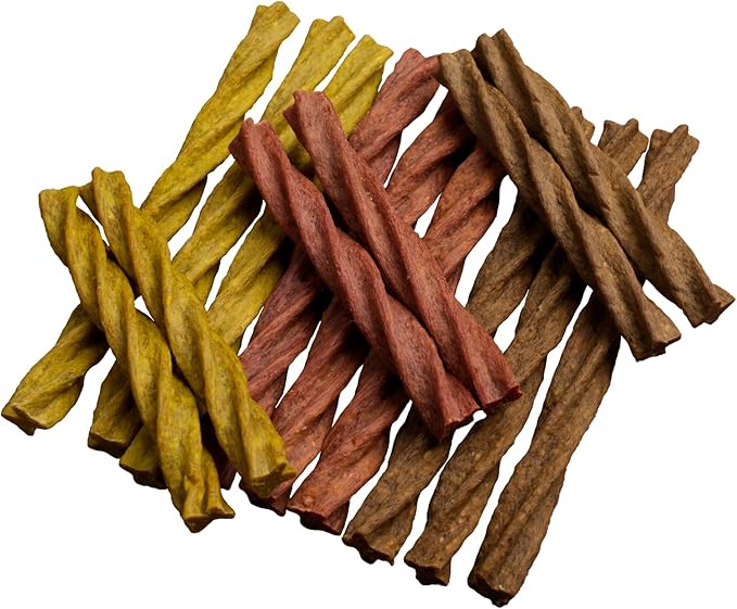 Dental Chews Twisted Sticks | for Small to Medium Dogs | USA Sourced Beef-Hide | Natural Scrubbing Action to Fight Plaque and Tartar While Refreshing Your Dog's Breath (21 Sticks, Chicken)