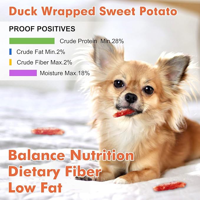MON2SUN Duck Wrapped Sweet Potato Dog Treats for All Breeds, Rawhide-Free Soft Chews for Training, No Artificial Colors, 25oz