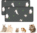 2-Pack Guinea Pig Cage Liner, 16in x 30in Fast Absorption Washable Bedding Pee Pads for Dogs Puppy Rabbit Small Animal Cage Mat, Leakproof & Non-Slip