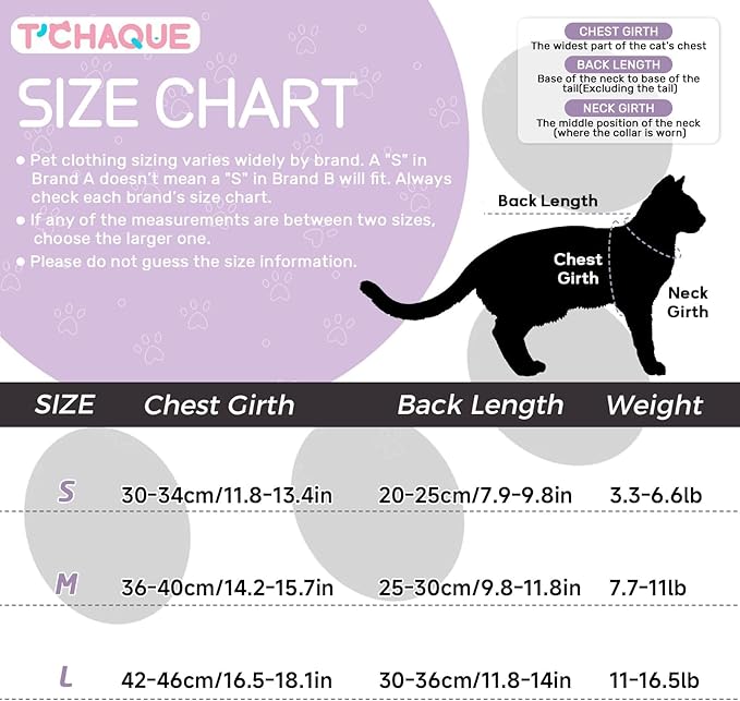 Cat Recovery Suit Male & Female Neuter, Cute Kitten Onesie for Cats After Surgery, Soft Fabric Cat Spay Clothes for Kittens, Kitten Surgical Pajamas for Girls, Cone Alternative Body Suit(Purple, S)