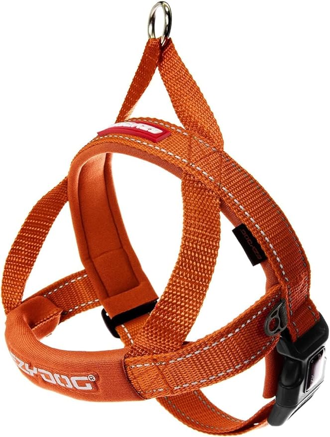 EzyDog Quick Fit Dog Harness – No Pull Harness for Training, Everyday Walking, and Easy Control - Adjustable Fit, Reflective, and Padded (X-Large, Orange)