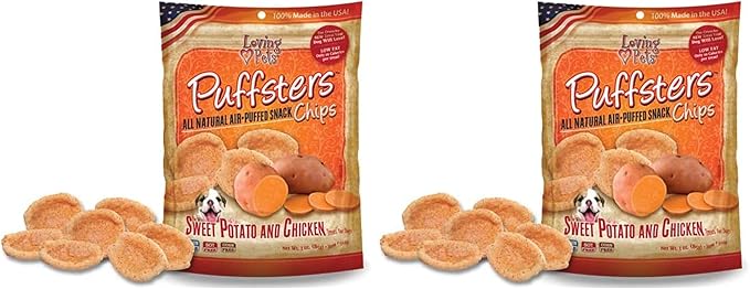 Loving Pets Puffsters Potato Chicken Treats for Dogs (4 oz) (Pack of 2)