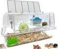 Acrylic Clear 2-Levels Hamsters Mice Gerbils Deluxe Palace House Habitat Home Running Wheel Water Bottle Tower Food Bowl Hide House Deep Base Expansion Outlet