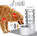 RIZZARI 9L Water Dispenser for Dogs: Ion Exchange System with Activated Carbon - Helps Prevent Urinary Stones - Supports Spinal Health in Senior Dogs - Automatic Stainless Steel Pet Feeder for Garage