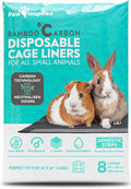 Paw Inspired Disposable Guinea Pig Cage Liners | Bamboo Charcoal Odor Controlling | Super Absorbent Liners Pee Pads for Ferrets, Rabbits, Hamsters, and Small Animals (47" x 26" (Midwest), 8 Count)