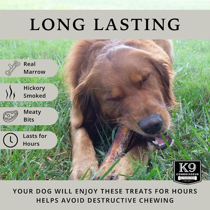 K9 Connoisseur Single Ingredient Dog Bones Made in USA for Large Breed Aggressive Chewers All Natural Long Lasting Meaty Mammoth Marrow Filled Knuckle Bone 1 Pack