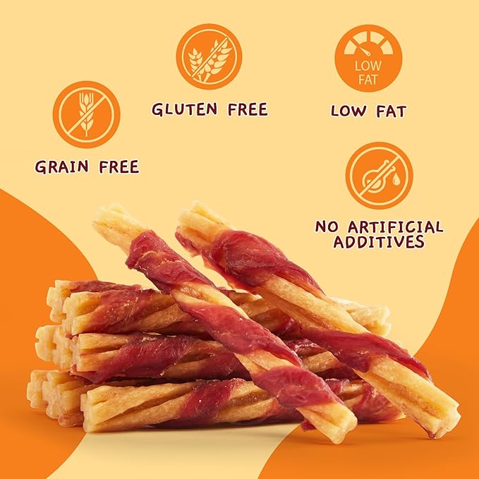 Jungle Calling 5-Inch Chicken Collagen Sticks (22-Count), Long Lasting Dog Chews, Duck Wrapped Dog Treats, Digestible Rawhide Alternative for Small Medium Dogs, Dog Bones for Teeth Cleaning, 14.1oz