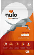 Nulo Frontrunner Dry Dog Food - Adult High-Protein Turkey, Trout & Spelt Recipe, Natural Kibble with Ancient Grains, Probiotics, Taurine, Omega 3 for Small, Medium and Large Breeds, 5lb Bag