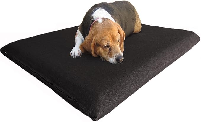 Dogbed4less Memory Foam Dog Bed for Small to Medium Large Pet with Waterproof Internal Cover, Canvas Black External Cover 34X27X3 Inches