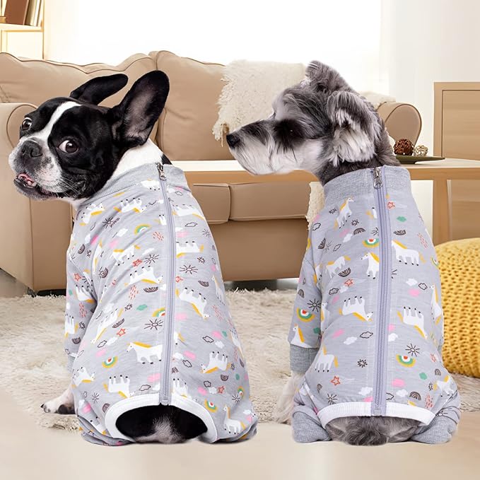 Dog Surgery Recovery Suit, Long Sleeve Onesie for Small Dogs, X-Large, Horse, Polycotton