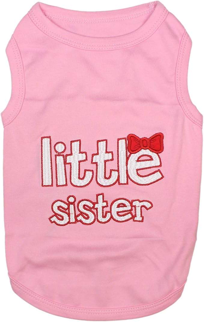 Parisian Pet Dog Shirt - 100% Cotton Shirts for Small Dogs - Pink Sleeveless Girl Pet Clothes - Lightweight and Breathable Puppy Clothes - Stretchy Dog Apparel for Little Sister Dogs