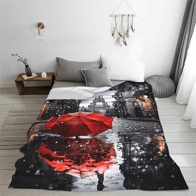 Eiffel Tower Decor Blanket, Paris Throw Blankets, Eiffel Tower Gifts for Boys Girls Women Men Lover Adult Cozy Fleece Flannel Bedding Stuff Plush for Couch Sofa Bed Decor 80"X60"