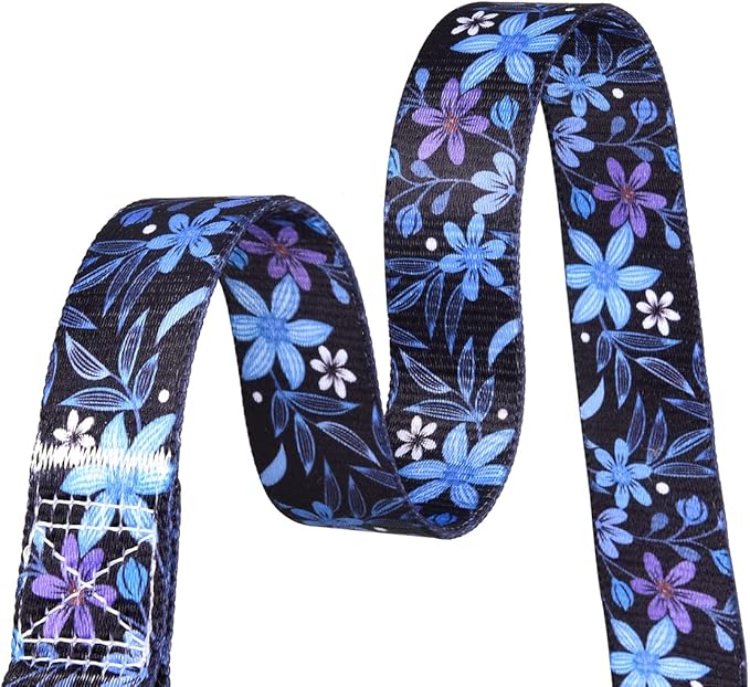 Dog Collar with Bohemia Floral Tribal Geometric Patterns - Soft Ethnic Style Collar Adjustable for Small Medium Large Dogs(Floral Blue,XS)