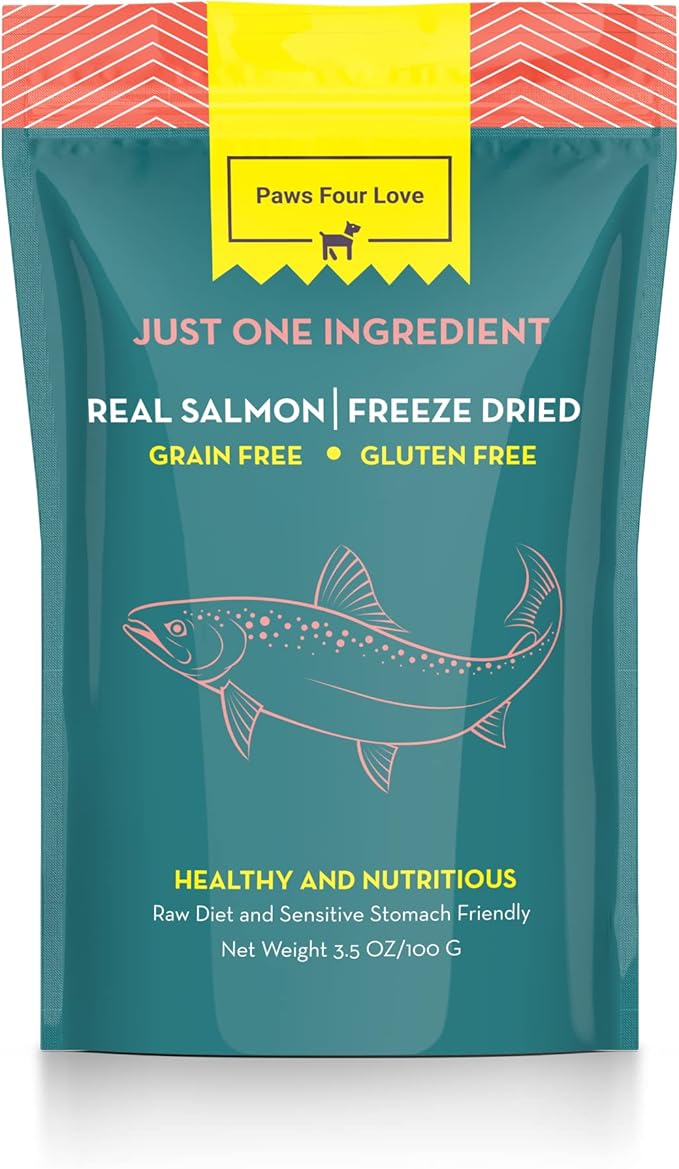 Organic Freeze-Dried Salmon Treats — Single Ingredient, Grain-Free & Gluten-Free — High Protein, Skin & Coat Support, Raw-Diet Friendly — Made in USA (Pack of 1)