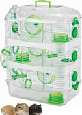 Acrylic Clear Expansible and Customizable 3-Solid Floor Levels Habitat Hamster Rodent Gerbil Mouse Mice Cage
