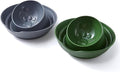 2-Pack Cat Food Ant Barrier Bowls — Ant Proof Cat Food Bowls Tray with Water Moat Design, 10 in Diameter, One-Piece Integrated Bowl, Easy-Clean, Non-Slip Base, Dark Green & Dark Gray