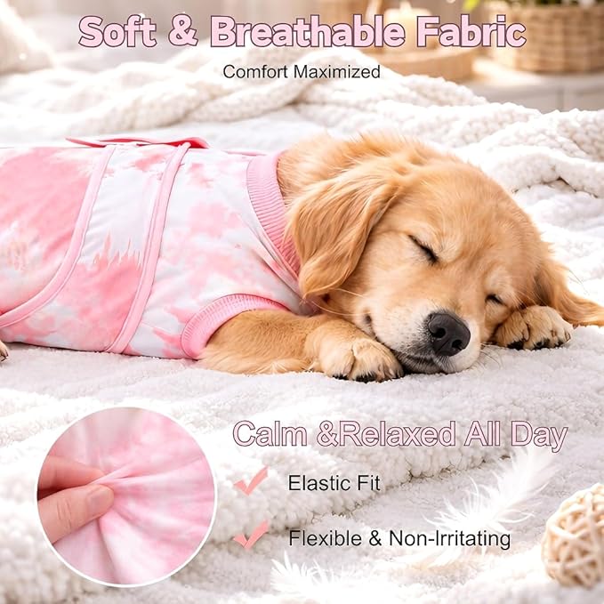 Dog Surgery Recovery Suit, Soft Breathable Onesie for Post Spay & Neuter, Alternative to Cone Collar, Full Bodysuit Clothing for Small Medium Large Dogs, Pet Anti Licking Abdominal Wounds Onesies, XL
