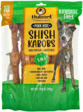 Hubert Pet Gourmet 5-in-1 Pork Hide Kabobs for Dogs: Four Flavors, 10-Inch Long-Lasting Chews, 10 Count, 1.8 lb Bag