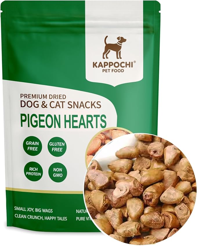 Freeze-Dried Raw Poultry Hearts Dog Treats, 1.7oz(50.0g), 100% Single Ingredient, High Protein Training Treats, Natural & Raw, No Additives, Grain Free, Gluten Free