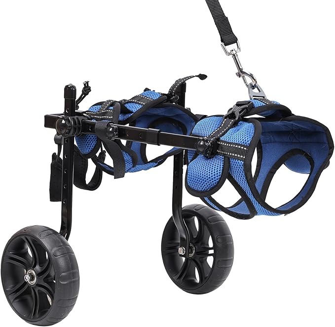 Dog Wheelchair for Back Legs with Upgraded All-Terrain Tires & Durable Bearings, Adjustable Dog Wheelchair, Reflective Safety Design for Disabled or Injured Small Dogs