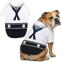 Parisian Pet Sailor Dog Costume - 100% Cotton Dog Clothes for Large Dogs Boys - Lightweight, Breathable Puppy Outfits - Funny French Bulldog Clothes - Cute Navy Pet Shirt - Stretchy T Shirt for Dogs