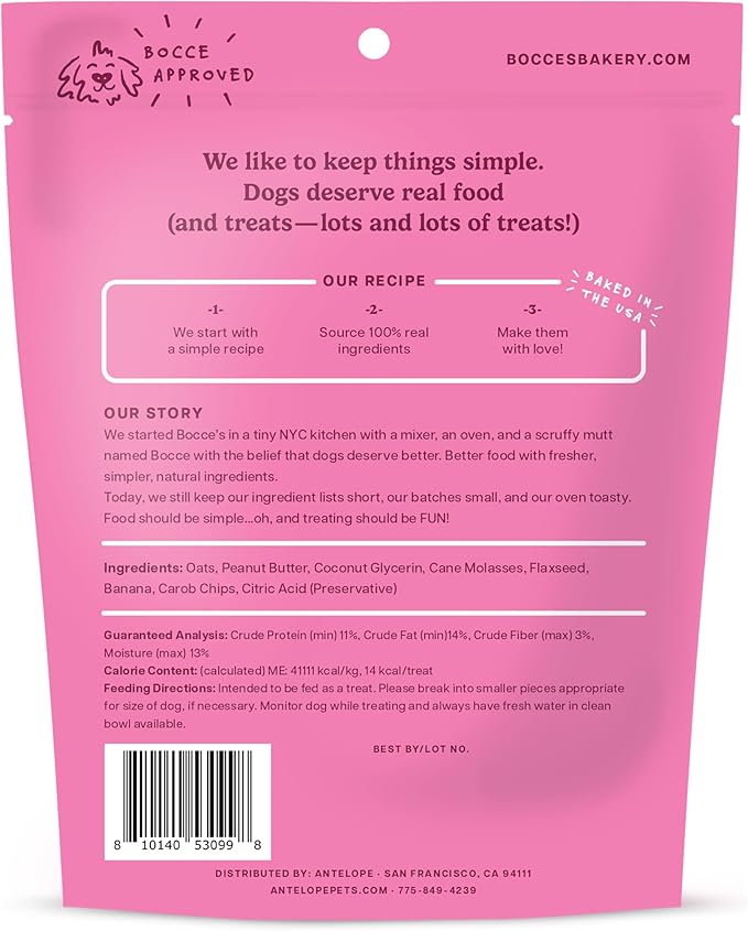 Bocce's Bakery Love Potion No. K-9 Valentine's Dog Treats - Wheat-Free, Natural Soft & Chewy Cookies Made with Real Ingredients - Baked in The USA, 6 oz