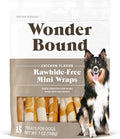 Wonder Bound Chicken Wrapped Mini Sticks - 15 Count - Rawhide-Free Dog Treats, Dental Health Chews for Plaque & Tartar Control, Easy to Digest, Long-Lasting