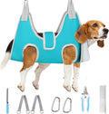 Supet Dog Grooming Hammock for Large Dogs, Dog Hanging Harness for Nail Trimming Doorframe, Pet Holder Restraint for Clipping Nails, Pet Hoist Sling for Cutting Nails at Home (Blue L)