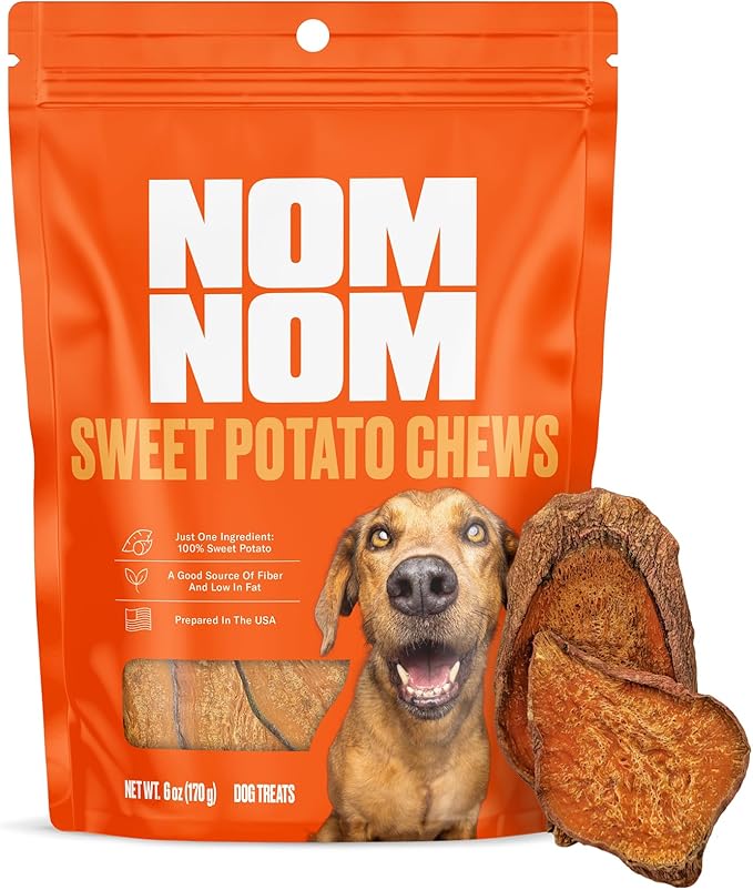 Sweet Potato Chew Treats - Single Ingredient Dog Snacks for Training, Rewards & Mealtime Toppers – No Fillers, Preservatives or Added Ingredients - Prepared in The USA for Dogs
