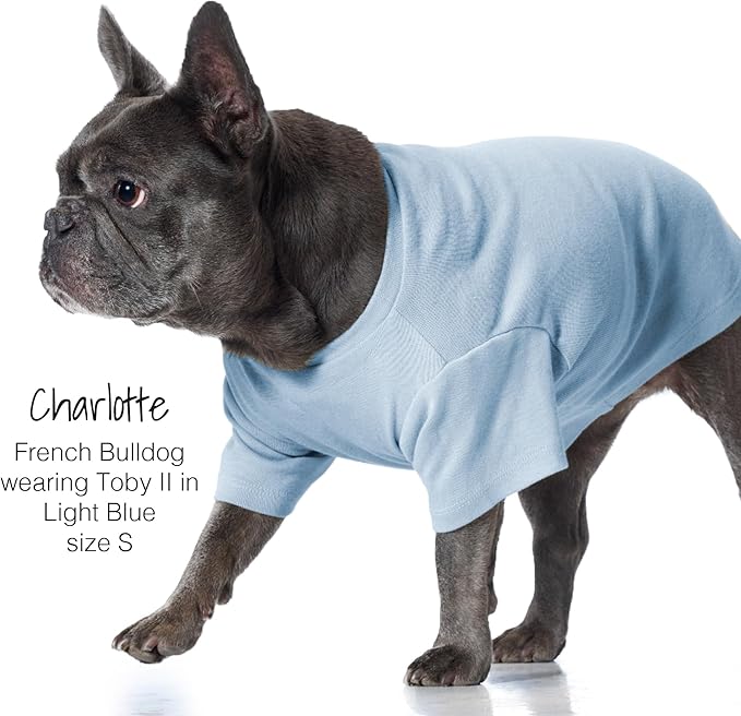 Toby II - The Perfect Tee, 3 Pack Short Sleeve Pet T-Shirt 100% Organic Cotton Tees Clothes for Small, Medium, Large Dogs, Navy Ombre, XX-Small (4-7 lbs)