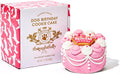 Thoughtfully Pets, Pink Princess Dog Birthday Gourmet Mini Cookie Cake, Peanut Butter Flavored, Hand Decorated Hollow Biscuit Cake for Any Breed