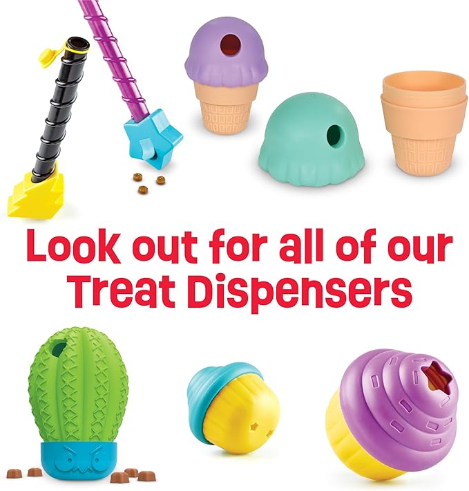 Brightkins Small Ice Cream Cone Treat Dispenser - Dog Toys, Treat Dispenser for Dogs (Pack of 2)