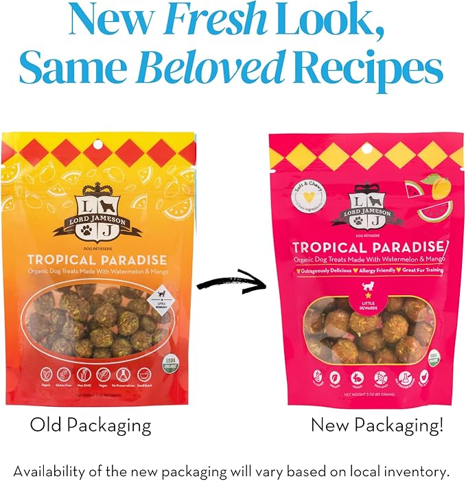 Lord Jameson: Tropical Paradise 3oz - Small Breed Dog Treats - Soft & Chewy, Vitamin-Rich, Training & Little Rewards
