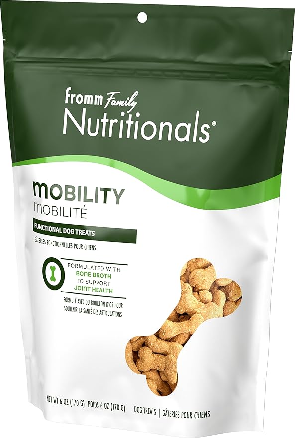Fromm Family Nutritionals Mobility Dog Treats - Premium Dog Treats for Joint Integrity, Comfort, & Flexibility - Contains Glucosamine, Chondroitin, Eggshell Meal, & Green Lipped Mussels - 6 oz