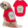 Parisian Pet Ketchup Dog Costume - 100% Cotton Red Dog Clothes for Medium Dogs Boys - Lightweight and Breathable Puppy Outfits - Funny Schitzu Clothes - Cute Pet Shirt - Stretchy T Shirt for Dogs