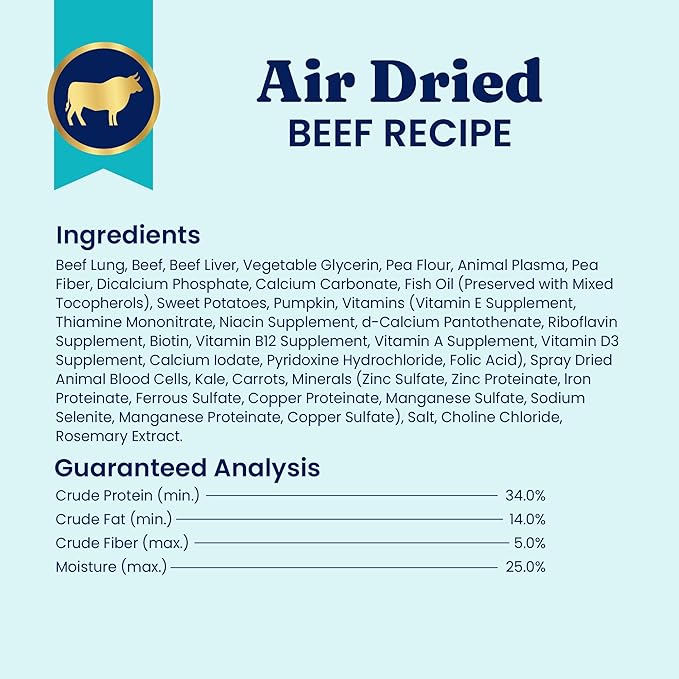 Solid Gold Air Dried Dog Food Toppers for Dry Food - Healthy Dog Treats w/Real Beef & Superfoods - Serve as a Complete Meal, Topper or Treats - Supports Muscle Growth, Immunity & Digestion - 2lb