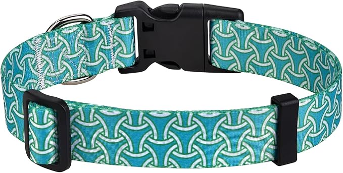 Dog Collar for Small Dogs, Soft Comfy Pet Collar for Small Medium Large Dogs, Geometry Pattern for Boy Girl Puppy Dogs(Armor Green,S)