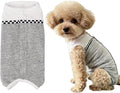 Kukaster Pet Dog Surgical Suit - Recovery Onesie for Dogs After Surgery, Spayed Female/Male Puppy, Breathable Anti-Lick Clothes, Alternative to Cone(Grey and White-XL)