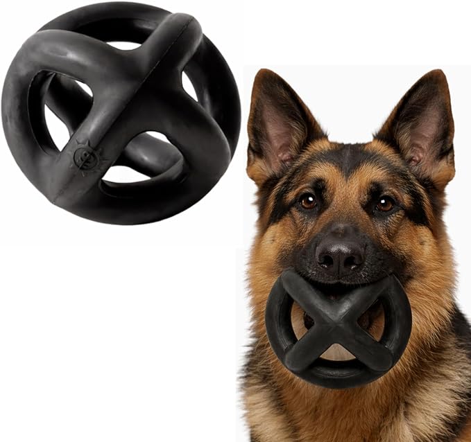 Monster K9 Indestructible Dog Ball – Lifetime Replacemnet - Durable Dog Toy for Aggressive Chewers - Safe, Non-Toxic Natural Rubber - Chew, Tug & Fetch - Tough, Heavy Duty - 5.5” (2X Tennis Ball Size)