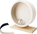 6.6in Hamster Silent Exercise Wheel – Wooden Hamster Wheel with Removable Washable Track, Quiet Wheel for Gerbils, Mice, Small Pets – Prevents Boredom Depression (6.6in)