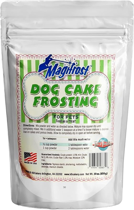 Magifrost Frosting for Dog Cake - Perfect for Homemade Cakes and Treats, Dog-Friendly, Easy-to-Use, Deliciously Smooth Texture, Safe & Healthy Ingredients (30oz)