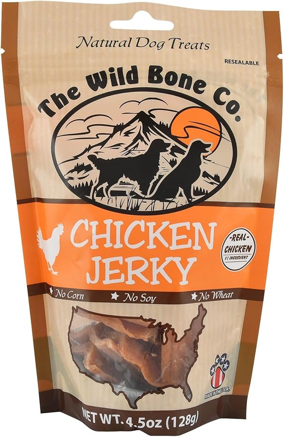 Wild Bone Company Chicken Jerky Natural Dog Treats, 4.5 Ounces, Made in The USA