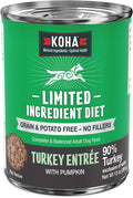 KOHA Limited Ingredient Diet Turkey Entrée for Dogs - Grain Free Wet Dog Food with No Fillers - Sensitive Stomach Canned Dog Food - 13 oz Pack of 12