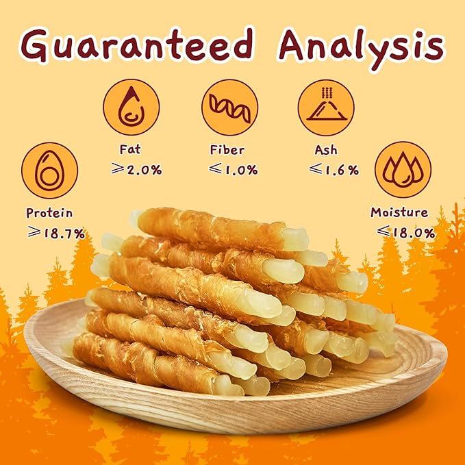 Jungle Calling Rawhide Free Treats for Dogs, Chicken Wrapped Cod Sticks Dog Treats, Soft Chewy Snacks for Training Rewards, 10.6 oz (Chicken)