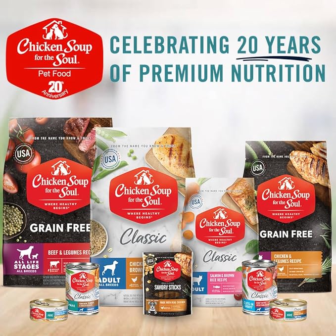Chicken Soup for the Soul All Natural Premium Dry Puppy Food, Real Meat First Ingredient, No By-Products, Supports Brain Development & Strong Bones & Teeth, Chicken, Turkey & Brown Rice, 4.5lb