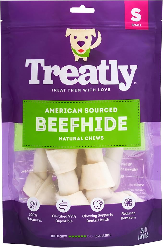 American Sourced Beefhide Bones 4-5" Dog Chew Treats - Natural Flavor, 10 Count/1 Pack